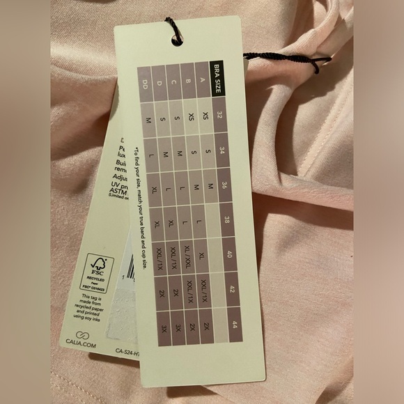 CALIA LUSTRALUX CROP LOW SUPPORT EXERCISE TOP SPORTS BRA LIGHT PINK SZ SMALL NWT - Picture 13 of 13